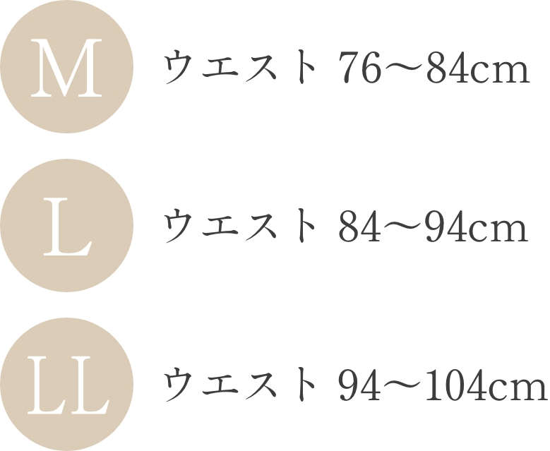 日本製尿漏れパンツ　サイズ